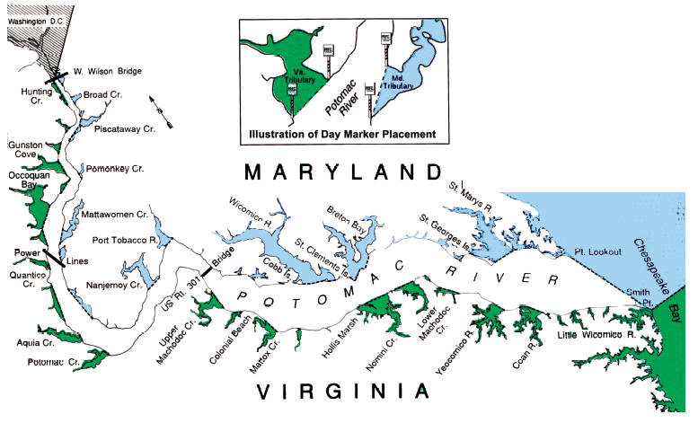 map showing the the VA and MD areas